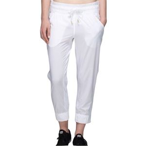 Lululemon White Tearaway Swift Ultra Light Elastic Waist Pants Size 10